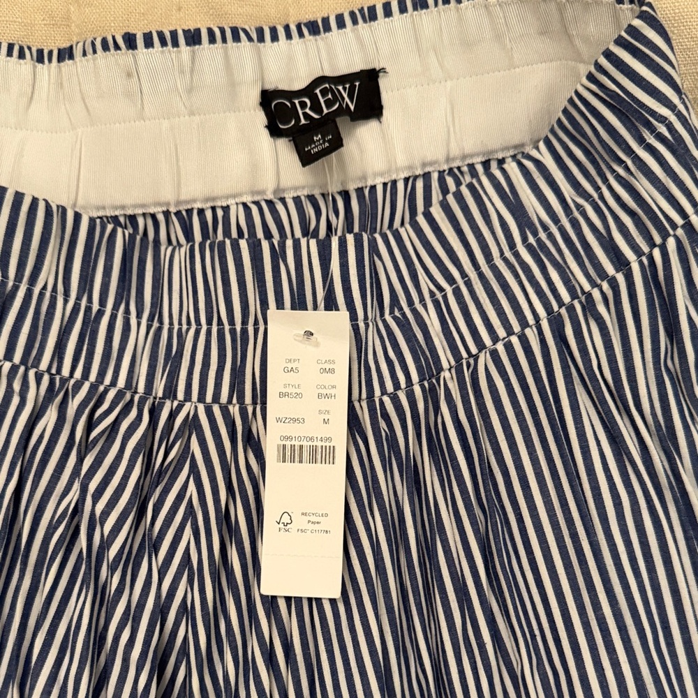 J.Crew Navy and White Striped Skirt